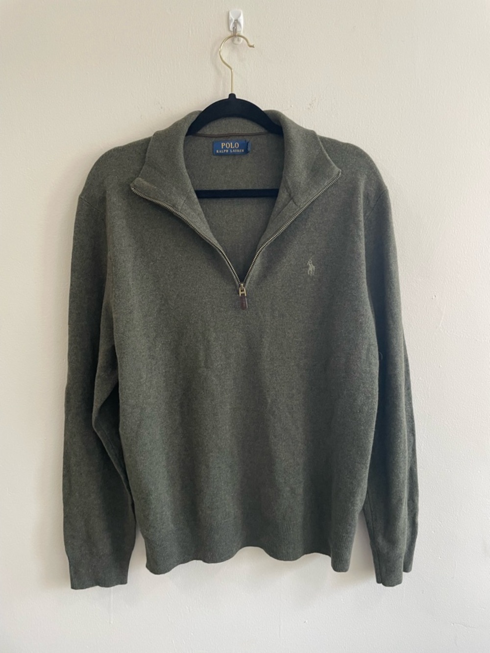 Ralph Lauren Olive Green Half-Zip Sweater